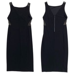 Alice + Olivia Dress Black Leather Mesh Sleeveless Bodycon Formal Cocktail Party